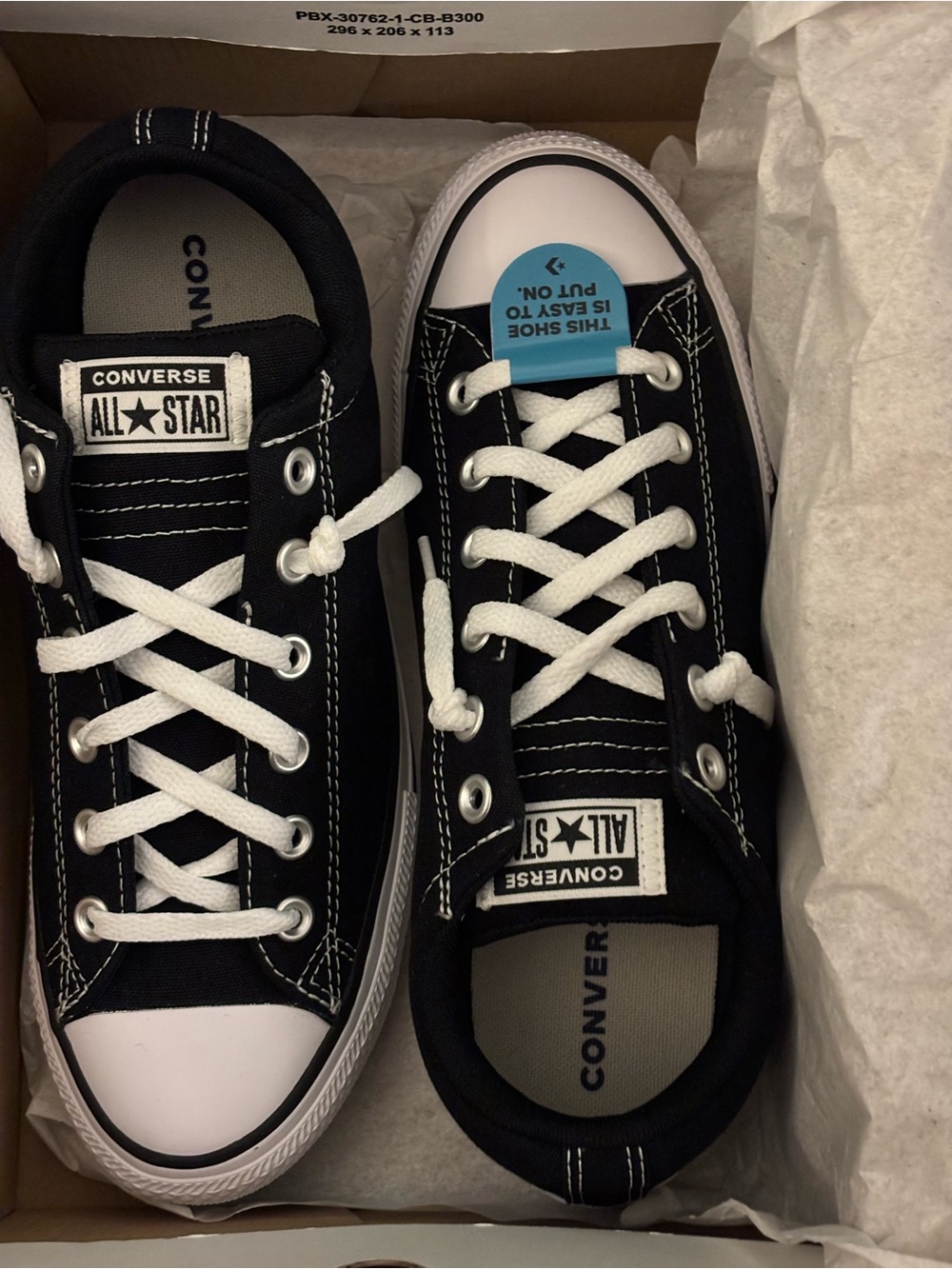 NWT Converse CTAS Street Slip Black/White Sneakers Kids Size 7 w/ Box